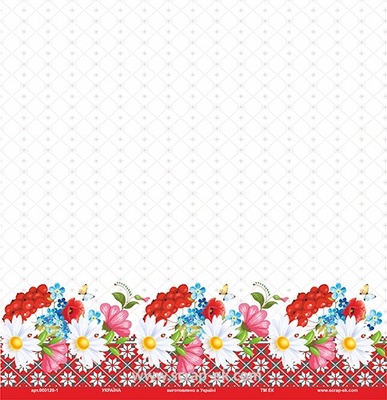 Лист от ТМ ЕК - Цветы и орнамент, коллекция "Украина" (выборочный глиттер), 30х30 см