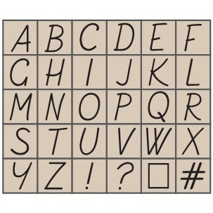 Набор резиновых штампов Studio G - Алфавит, Большие 2 от руки вар.1, 30 штук, на деревянном блоке