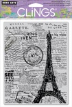 Гумовий штамп Hero Arts - Newspaper Eiffel Tower, з оснасткою