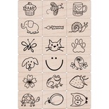 Набір гумових штампів Hero Arts - Original Mix, дерев’яний блок, 18 штук