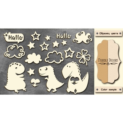 Чипборд Фабрика Декору - Dyno and co 1, колір молочний, крафт