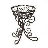 Металлический мини цветочный горшечек, коричневый,  5х8х10см