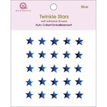 Кристали на клейовій основі Queen & Co - Twinkle Self-Adhesive Embellishments Stars/Blue