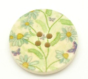 Деревянная пуговица Multicolor Flower B17365, диаметр 25 мм, 1 шт.