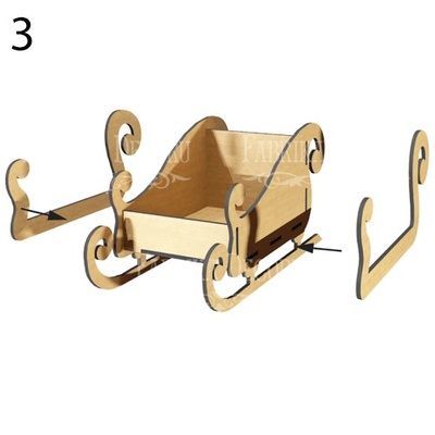 Заготовка для декорування "Саночки - 1" 098, ТМ Фабрика Декору