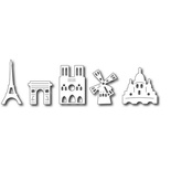 Ніж для вирубки Frantic Stamper - Precision Die - Paris Icons - Париж, символи