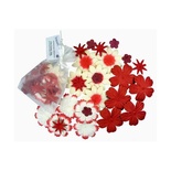 Декоративні паперові квіти, колір: червоний, 2 - 5см, 25шт.