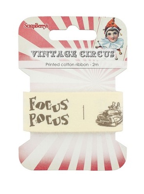 Стрічка декоративна від ScrapBerryʼs - Старий цирк, 25мм, 2м, бавовна