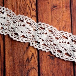 Кружево Широкое, х/б, цвет бежевый, ширина 35 мм, 90 см