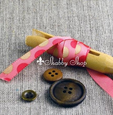 Стрічка American Crafts рожева у напівгорок, ширина 9,5мм, 90 см