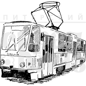 Акриловые штампы дизайна Елены Виноградовой "Трамвай"