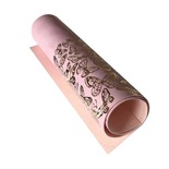 Відріз екошкіри з тисненням золотою фольгою Golden Butterflies Flamingo 50x25см, ТМ Фабрика Декору