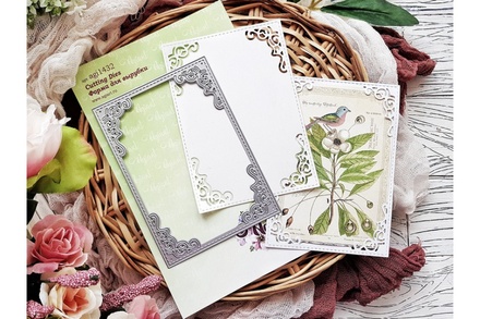 Фору для вирубки "Рамка - підкладка для фото "Вишукана" 9*13 см" від AgiArt, 140*100 мм