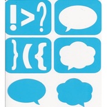 Набір трафаретів - Фабрика Декору - Міні-знаки 01, 4 штуки, 7x7 см кожен