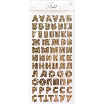 Картонные стикеры - алфавит от Polkadot "Светлое золото"