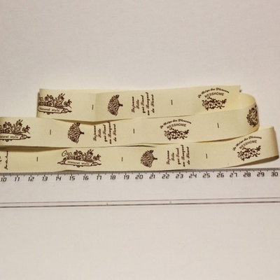 Лента от Thailand - Ness Home Brown Handmade Print Cotton Ribbon Label String, 1 метр