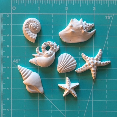 Набір гіпсових прикрас "Морські жителі" білий від Е.В.A., 7 шт.