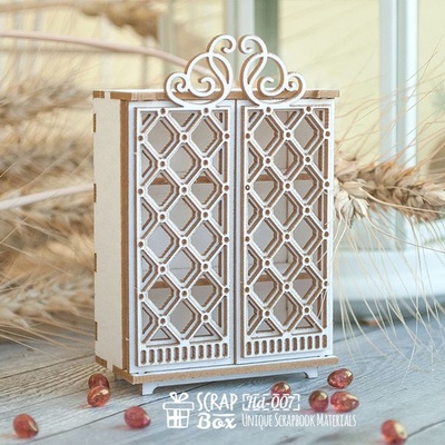 Чипборд ScrapBox 3d фігурка - Шкафчик з вензелями Hd-007