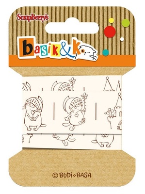 Лента с принтом  от Scrapberry's - хлопковая Басик, Рыцарь, 20мм, 2м