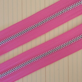 Тасьма з блискавкою Zipper Trim - Bubblegum Pink, колір рожевий, ширина 13 мм, довжина 90 см