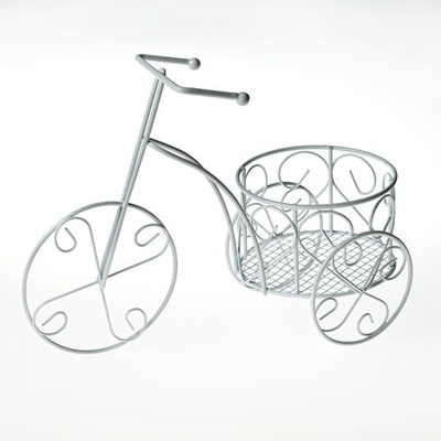 Металлический велосипед, белый, 8х5х14см