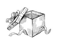 Акриловий штамп SR102 Подарунок, розмір 4,9x3,4 см