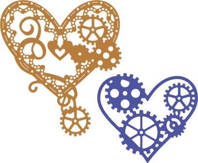 Ніж для вирубки від Cheery Lynn Designs - Hearts 'n n (Set of 2) (Steampunk Lynn0)
