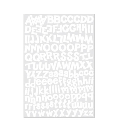 Наліпки — алфавіт з кардстоку від Karen Foster, колір білий