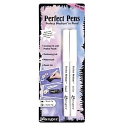 Ручки для эмбоссинга Ranger - Perfect Medium Pen Set White, 2 штуки