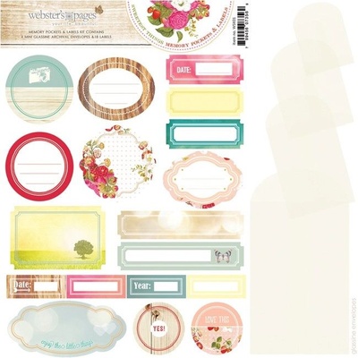 Набір наліпок Webster's Pages - Strawberry Fields - Memory Pockets & Labels
