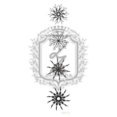 Акриловый штамп Lesia Zgharda SR171 Снежинки большие, набор из 4 штампов