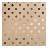 Крафт - картон з золотим тисненням - Горох - Bazzill Foiled Cardstock - Gold Dots, розмір 30x30, 1