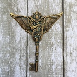 Пластиковое украшение  от Е.В.A - Ключ "стипманк", под античное золото, 6,7х6см