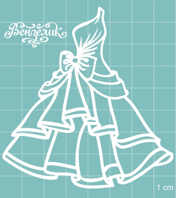 Чипборд от Вензелик - Платье, размер: 77x82 мм
