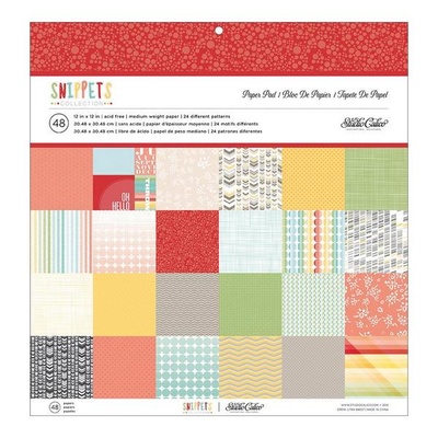 Набір паперу для скрапбукінгу Studio Calico - Snippets Paper Pad, розмір 30x30 см, 24 аркуші