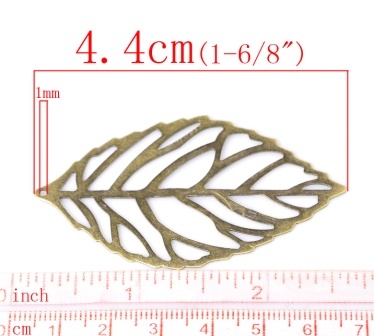 Металева прикраса 6,4x3,7см, антична бронза, 1 шт.