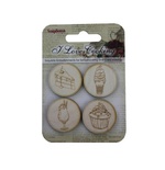 Деревʼяні фішки з гравіюванням №4 від ScrapBerryʼs - Готуємо Вдома