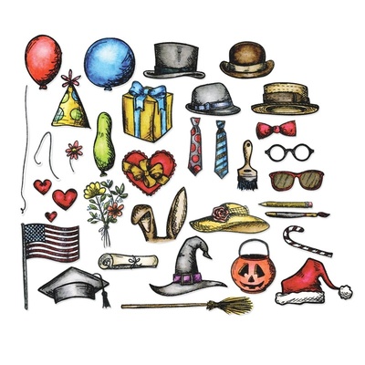 Лезвия Sizzix - Tim Holtz Alterations - Thinlits Die Set - 33 Pack - Bird Things