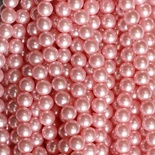  Бусины "жемчуг" на нити, цвет розовый, 60-65 см, диаметр 2 мм