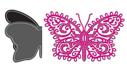 Ніж для вирубки Small Lace Butterfly w/Angel Wing від Cheery Lynn Designs