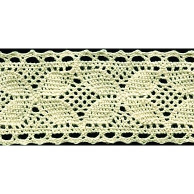 В’язане мереживо, колір бежевий, ширина 35 мм, довжина 90 см