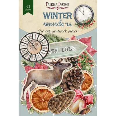 Набір висічок для скрапбукінгу, колекція Winter wonders 61 шт., ТМ Фабрика Декору