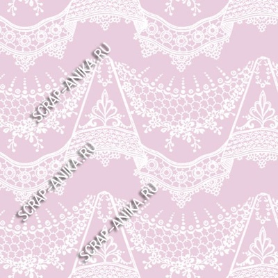 Скрап-папір для форзаців колекція 14_24., Мереживо з підвісками біле на рожево-бузковому, односторонній, 20x29 см