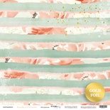 Аркуш одностороннього паперу з золотим тисненням від Scrapmir - Абстракція - Peaches & Cream, 30x30 см