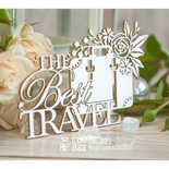 Чипборд ScrapBox — напис «The Best Travel» з валізою Hi-357