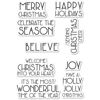 Штампи від Poppystamps - Art Deco Celebrate Christmas clear stamp set