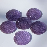 Кабошон со стразами, цвет сиреневый, 24х6мм, 1 шт.