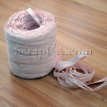 Рафія натуральна, колір рожевий з білим, 1 метр