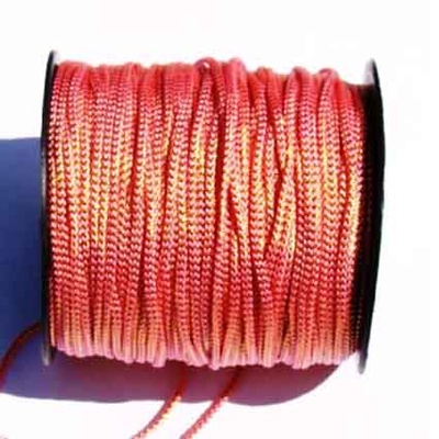 Шнур з люрексом, 2м, колір рожево-помаранчевий, 3 метра
