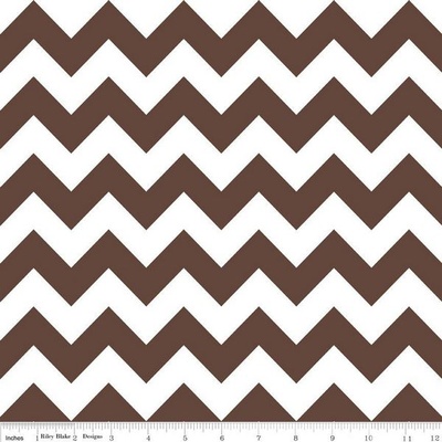 Тканина 100% бавовна - Шеврон темно - коричневий великий, 45x55см